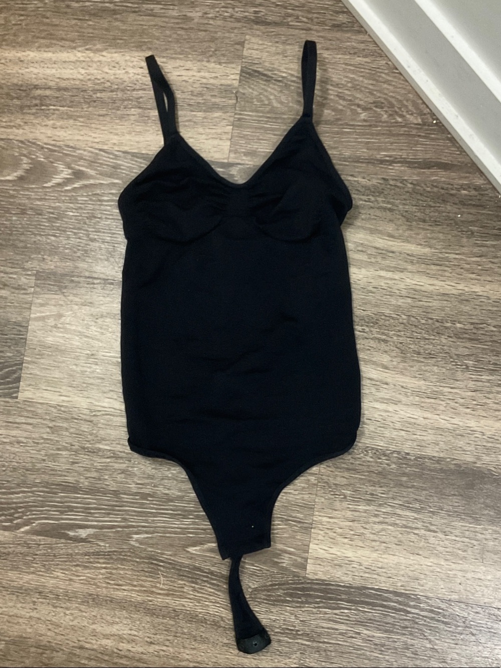 SHEIN Black One Piece Bodysuit with Spaghetti Straps